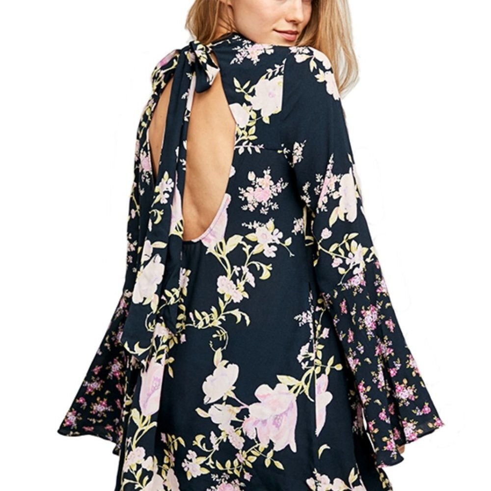 Free People Tate Floral Print Top S